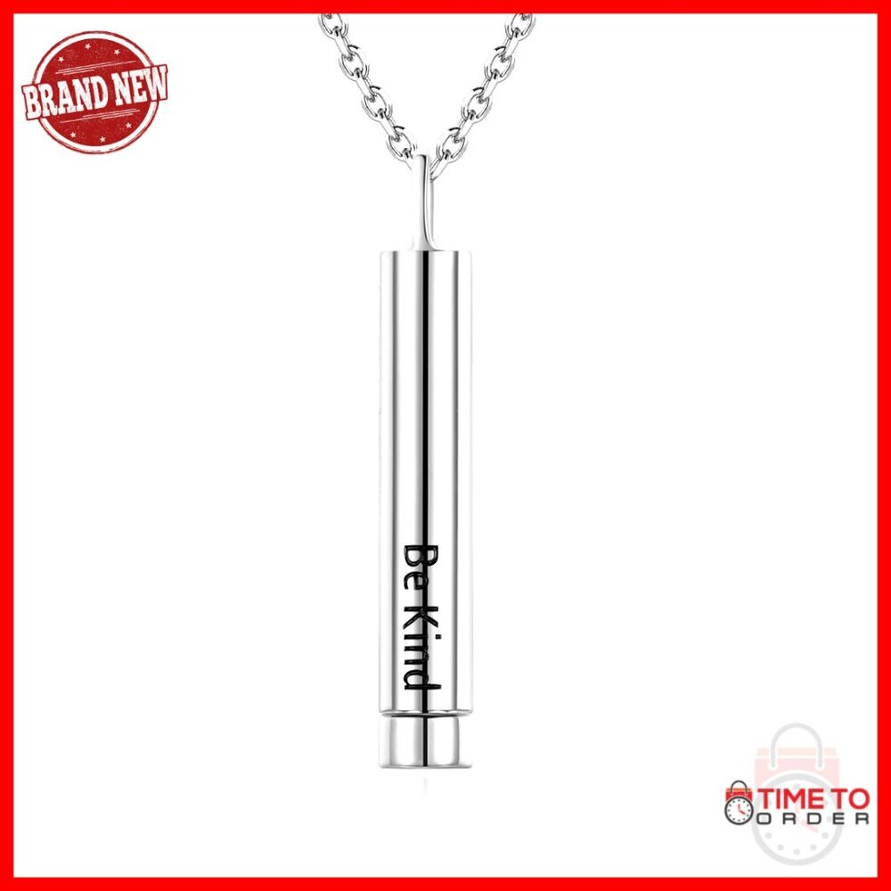 Sterling Silver Hidden Message Pendant Necklace, 21.5" Chain, Friendship Gift